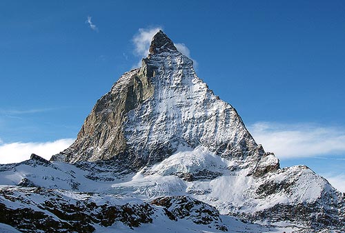 Švýcarská hora Matterhorn – Mont Cervin – Monte Cervino
